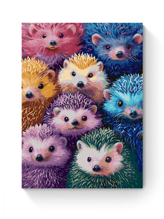 Картина по номерам на подрамнике «Ёжики» 70x50 см
