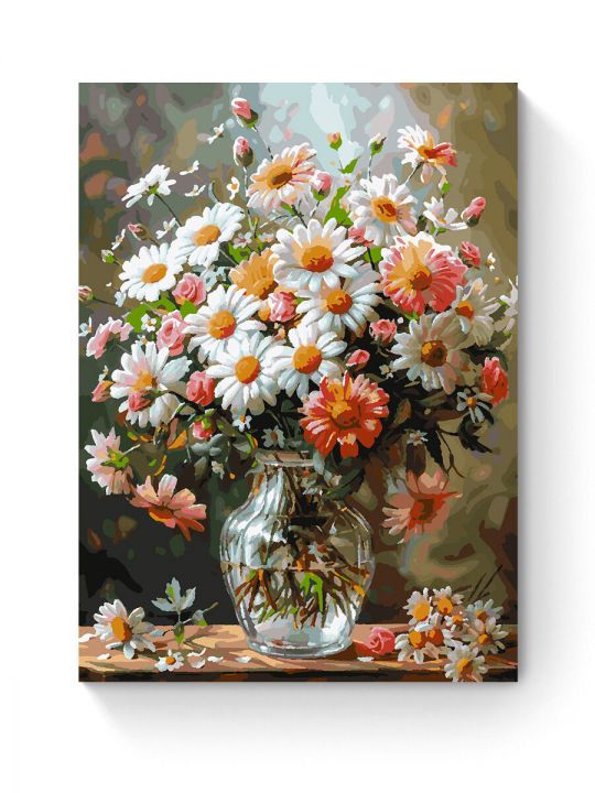 Картина по номерам на подрамнике «Букет ромашек» 70x50 см