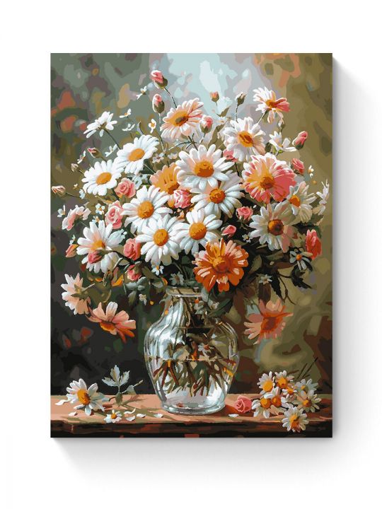 Картина по номерам на подрамнике «Букет ромашек» 80x60 см