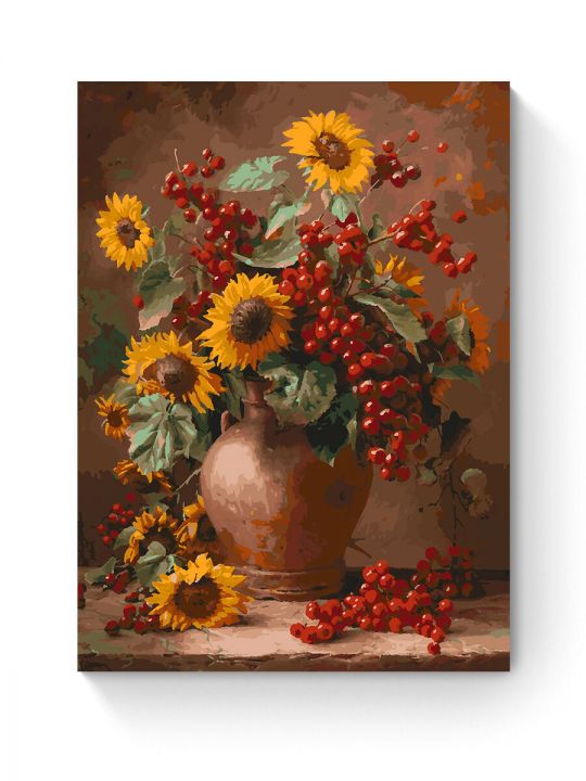 Картина по номерам на подрамнике «Букет калины» 80x60 см