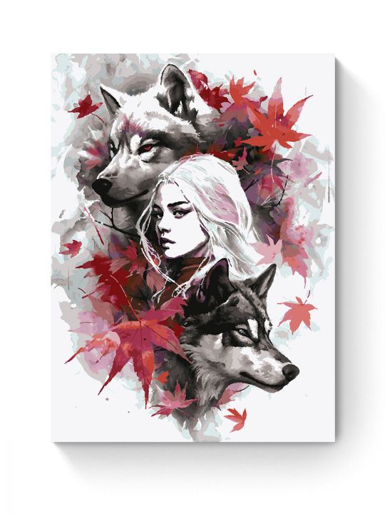 Картина по номерам на подрамнике «Волчья стая» 80x60 см