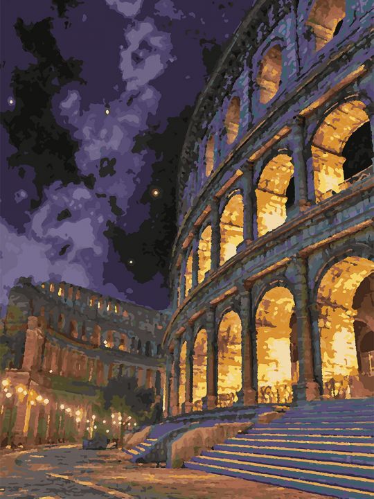 Картина по номерам без подрамника «Колизей» 70x50 см