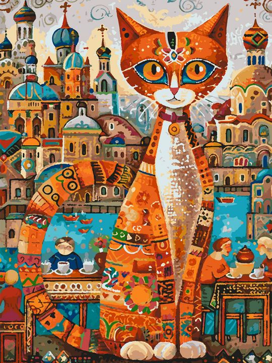 Картина по номерам без подрамника «Кот Мурлыка» 70x50 см