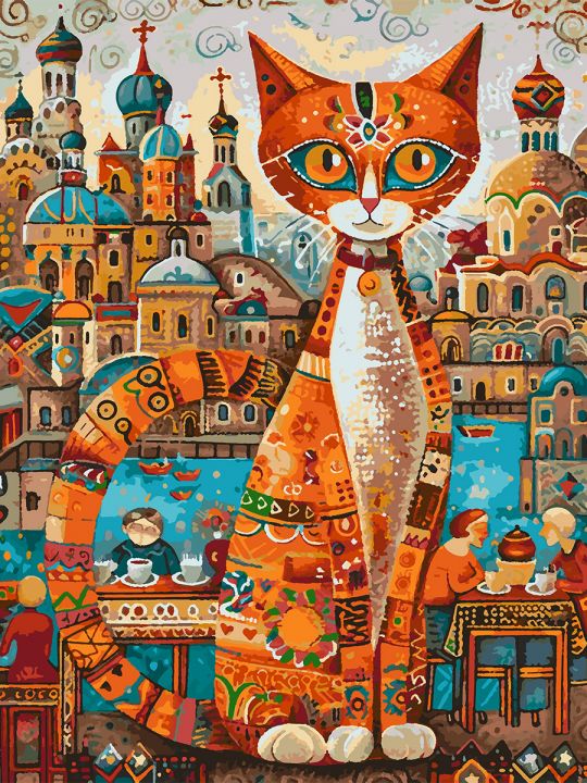 Картина по номерам без подрамника «Кот Мурлыка» 80x60 см