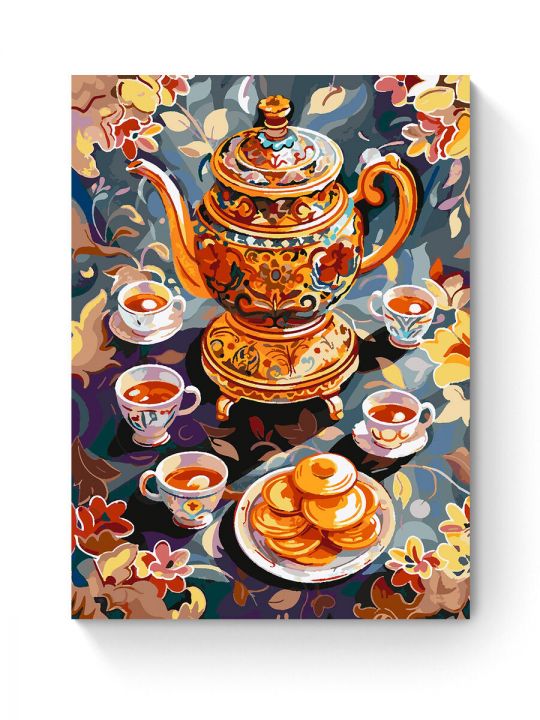 Картина по номерам на подрамнике «Чаепитие» 80x60 см