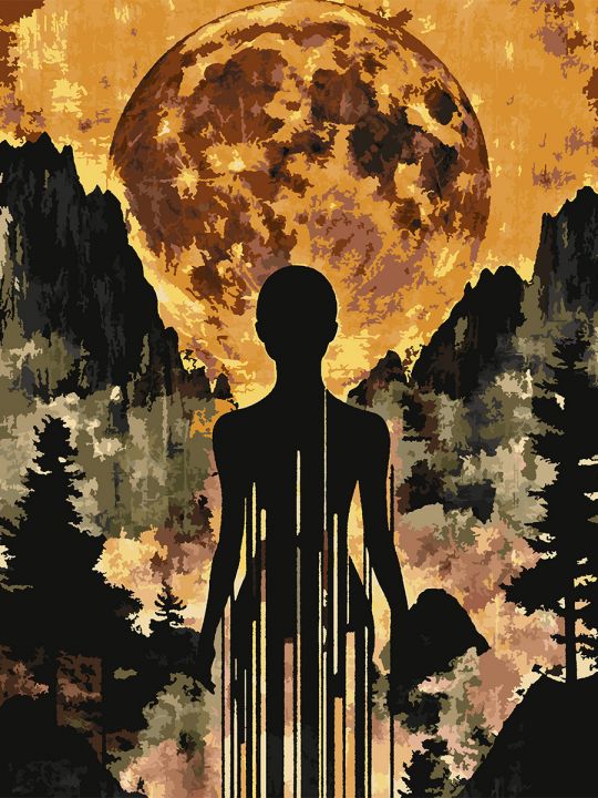 Картина по номерам без подрамника «Тень луны» 130x100 см