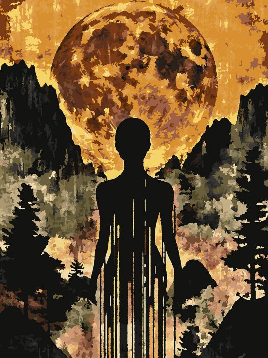 Картина по номерам без подрамника «Тень луны» 80x60 см