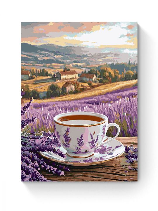 Картина по номерам на подрамнике «Чай и лаванда» 80x60 см