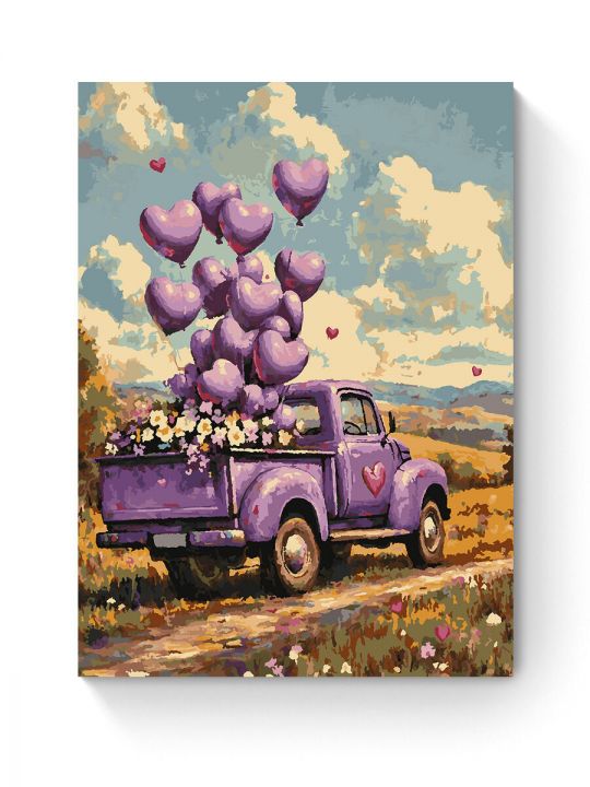 Картина по номерам на подрамнике «Ретро-пикап» 90x70 см