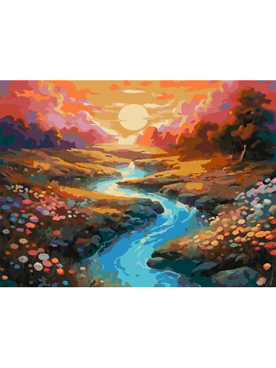 Картина по номерам без подрамника «Яркий пейзаж» 25x20 см