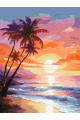 Картина по номерам без подрамника «Закат на море» 35x25 см