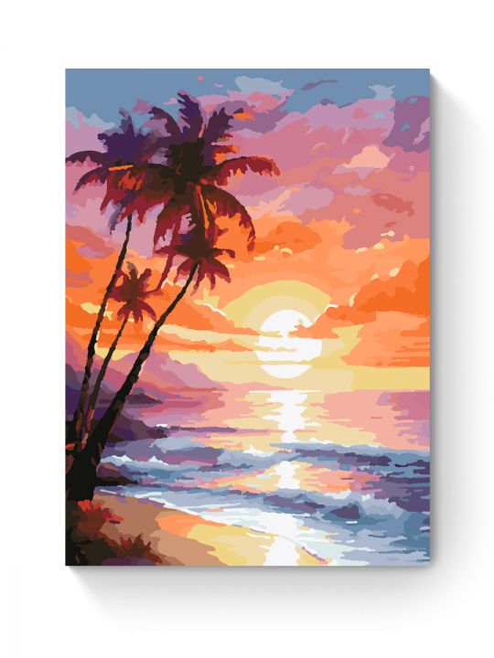 Картина по номерам на подрамнике «Закат на море» 25x20 см