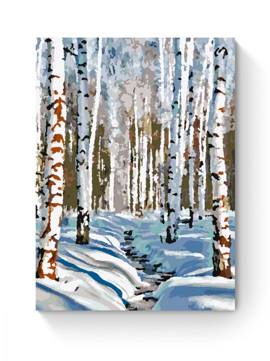 Картина по номерам на подрамнике «Зимний лес» 25x20 см