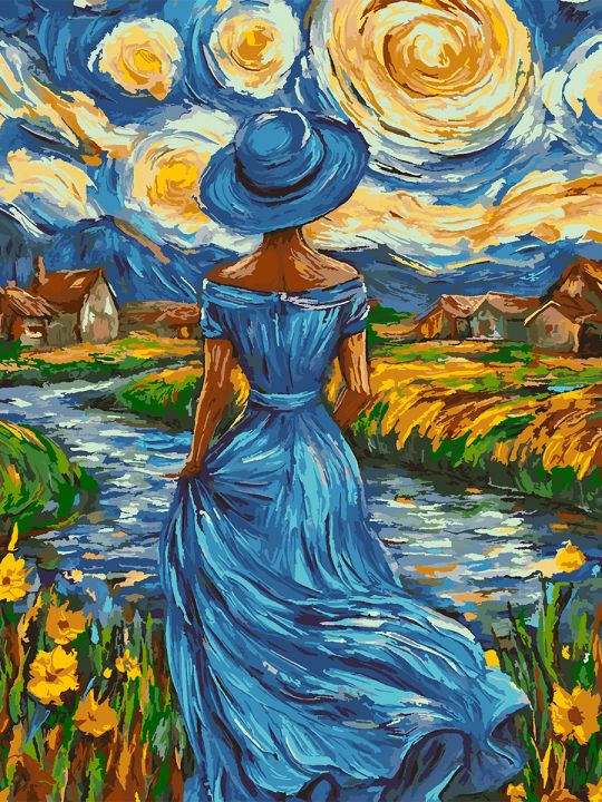 Картина по номерам без подрамника «Незнакомка» 130x100 см