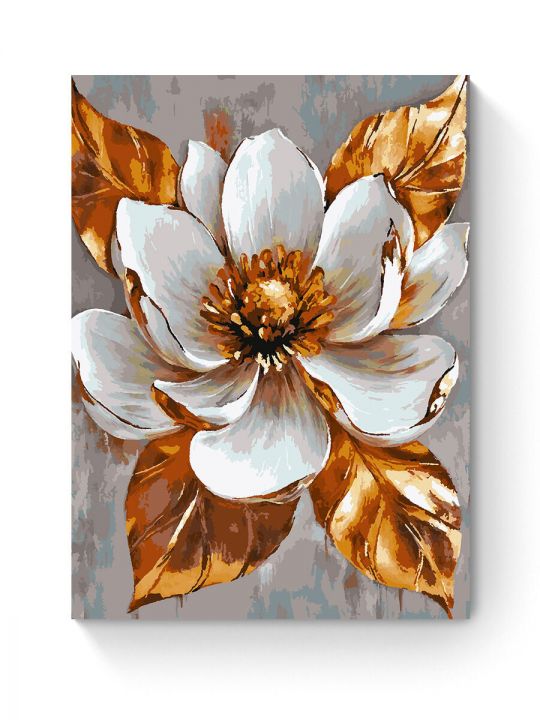 Картина по номерам на подрамнике «Белый цветок» 90x70 см