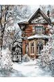 Картина по номерам на подрамнике «Усадьба зимой» 90x70 см