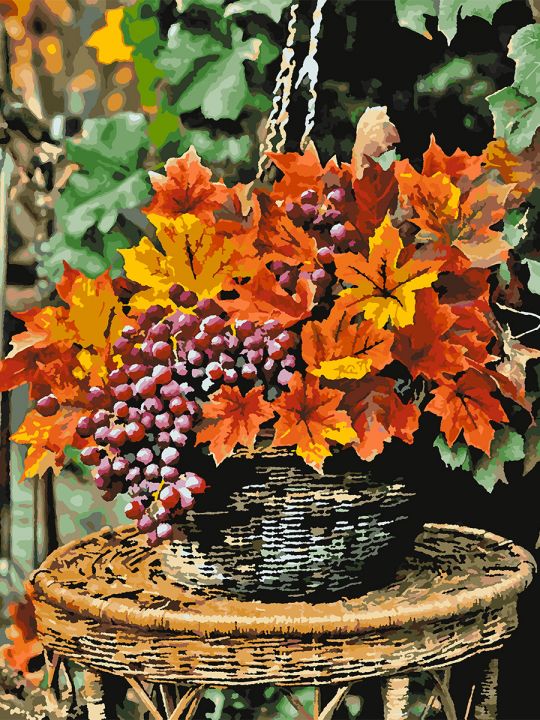 Картина по номерам без подрамника «Осенний букет» 80x60 см