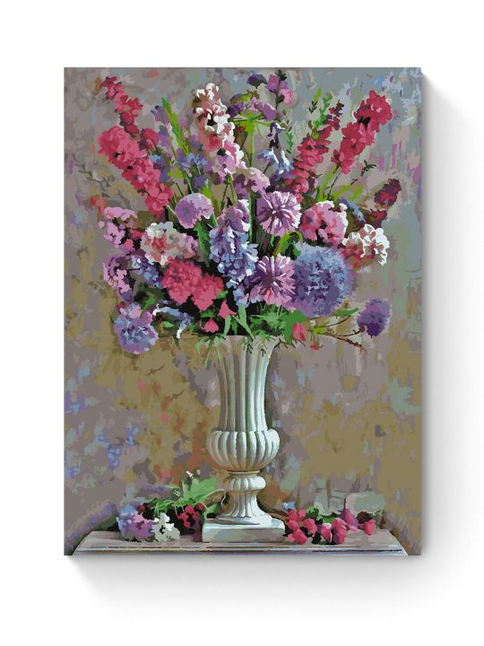 Картина по номерам на подрамнике «Цветы в вазе» 90x70 см