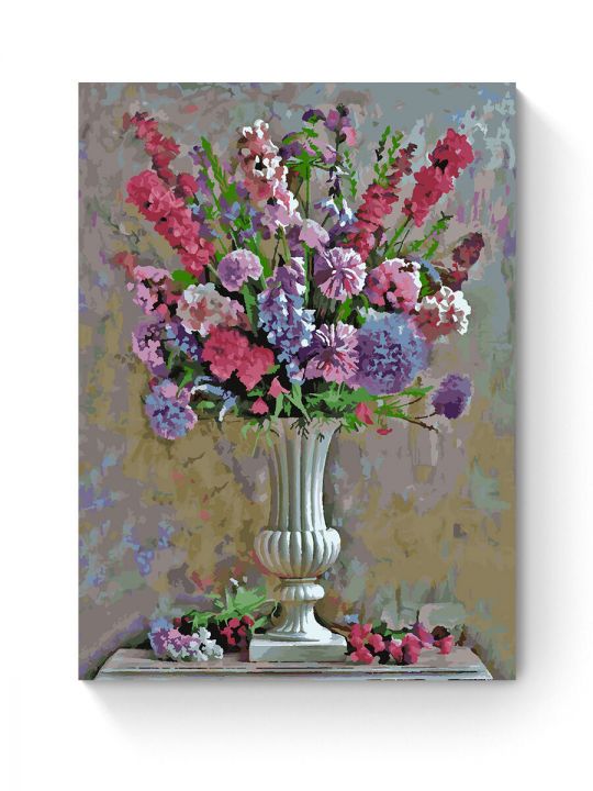 Картина по номерам на подрамнике «Цветы в вазе» 80x60 см