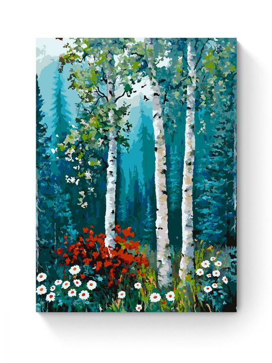 Картина по номерам на подрамнике «Цветы в лесу» 80x60 см