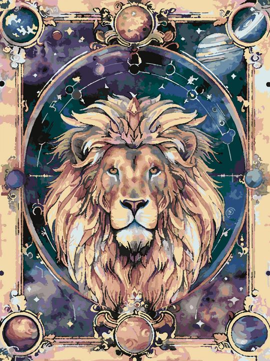 Картина по номерам без подрамника «Лев» 80x60 см