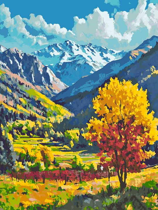 Картина по номерам без подрамника «Осень в горах» 130x100 см