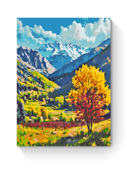 Картина по номерам на подрамнике «Осень в горах» 90x70 см