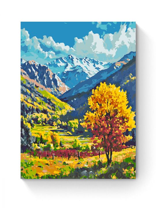 Картина по номерам на подрамнике «Осень в горах» 80x60 см