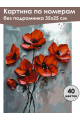 Картина по номерам без подрамника «Красные маки» 35x25 см