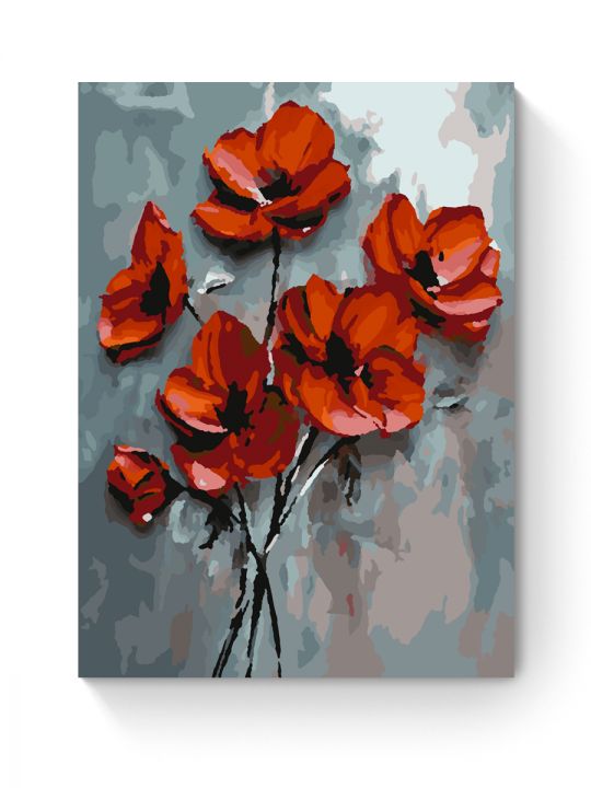 Картина по номерам на подрамнике «Красные маки» 25x20 см