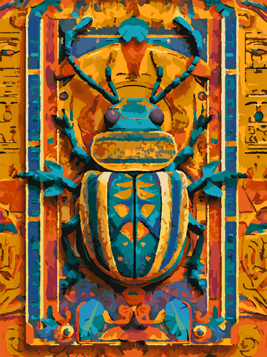 Картина по номерам без подрамника «Жук Скарабей» 35x25 см