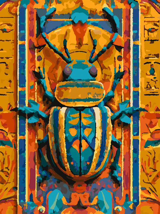 Картина по номерам без подрамника «Жук Скарабей» 25x20 см