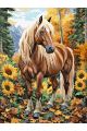 Картина по номерам без подрамника «Конь в лесу» 130x100 см