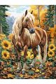 Картина по номерам без подрамника «Конь в лесу» 80x60 см
