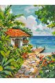 Картина по номерам на подрамнике «Домик у моря» 90x70 см