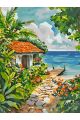 Картина по номерам без подрамника «Домик у моря» 130x100 см