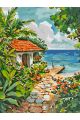 Картина по номерам без подрамника «Домик у моря» 80x60 см