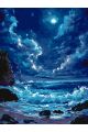 Картина по номерам без подрамника «Ночное море» 80x60 см