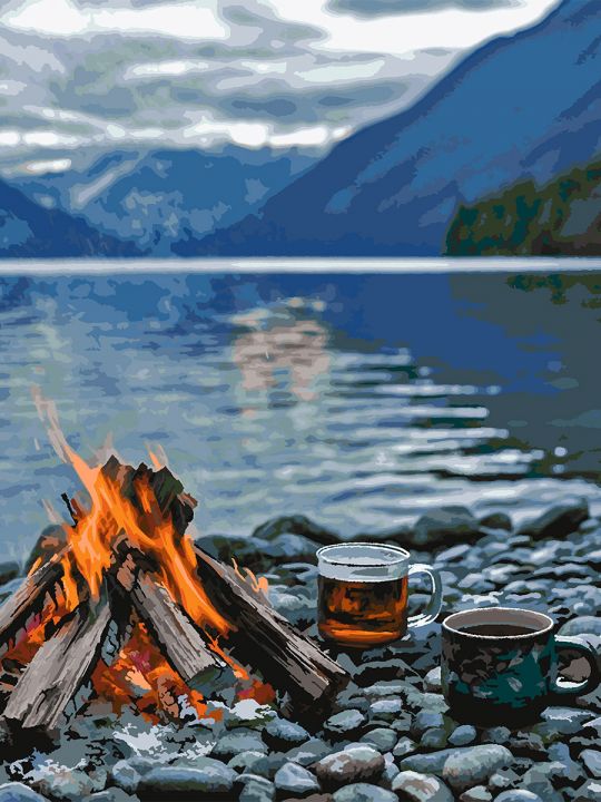 Картина по номерам без подрамника «Костер» 130x100 см