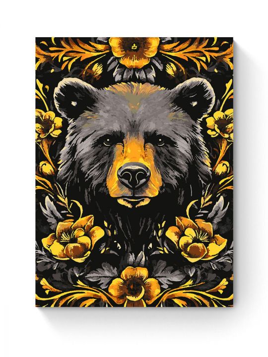 Картина по номерам на подрамнике «Медведь-тотем» 90x70 см