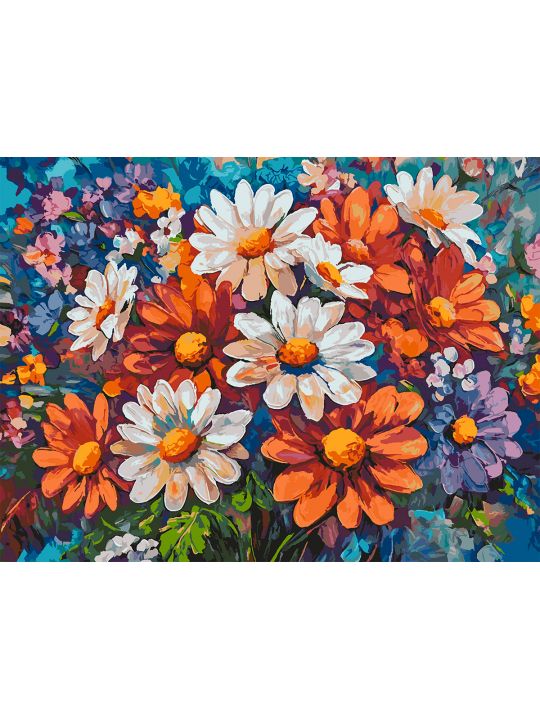 Картина по номерам без подрамника «Яркий букет» 130x100 см