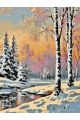 Картина по номерам без подрамника «Зимний закат» 80x60 см