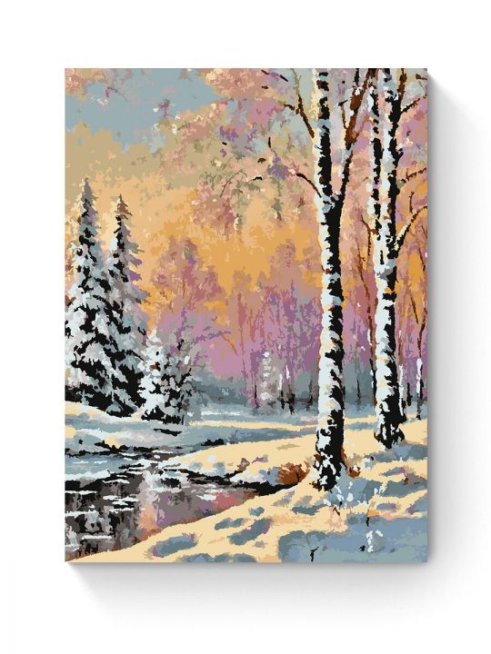 Картина по номерам на подрамнике «Зимний закат» 90x70 см