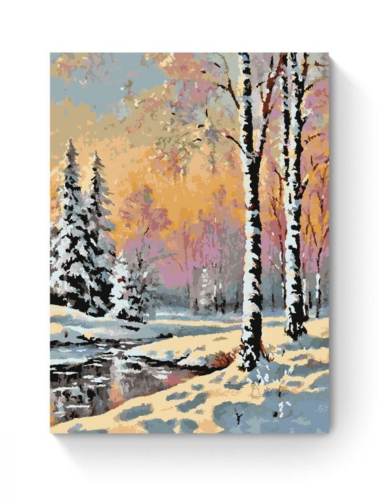 Картина по номерам на подрамнике «Зимний закат» 80x60 см