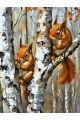 Картина по номерам без подрамника «Белочки» 130x100 см