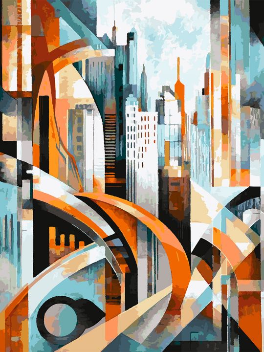 Картина по номерам без подрамника «Мегаполис» 90x70 см