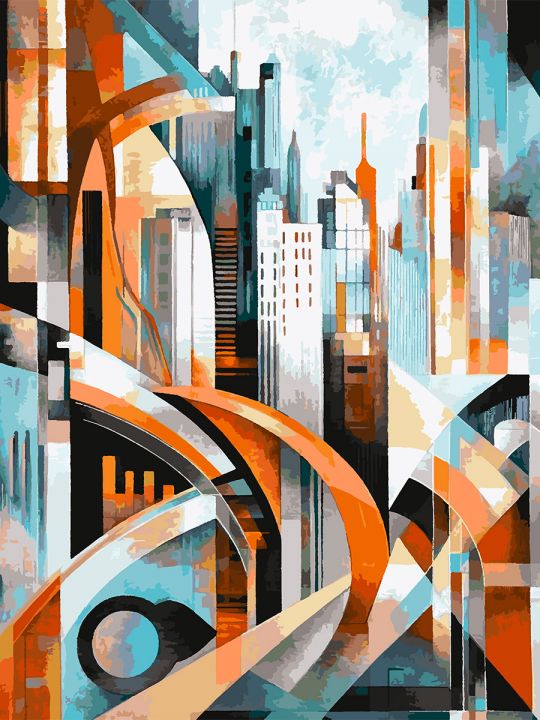 Картина по номерам без подрамника «Мегаполис» 130x100 см