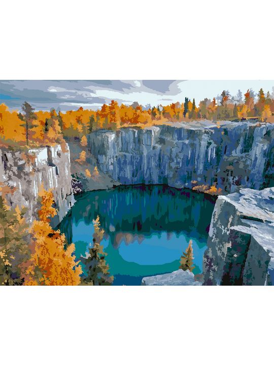 Картина по номерам без подрамника «Карелия осень» 130x100 см