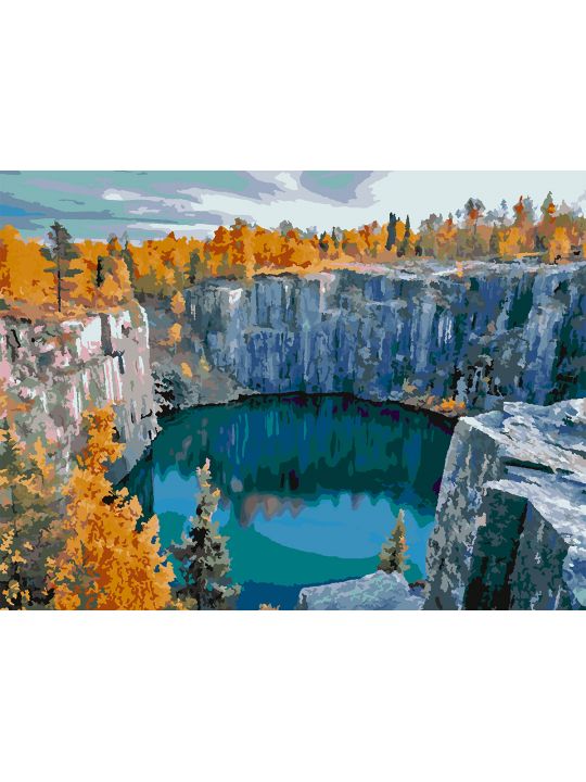 Картина по номерам без подрамника «Карелия осень» 80x60 см