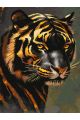 Картина по номерам без подрамника «Золотой тигр» 130x100 см